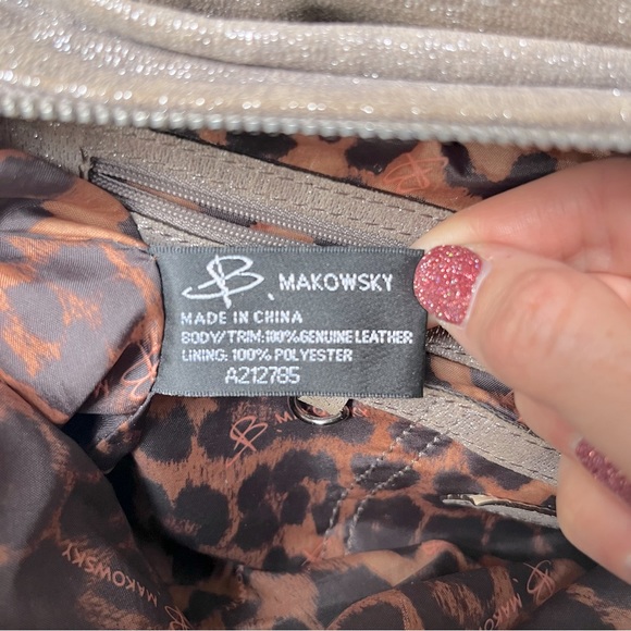 B. Makowsky Glittery Leather satchel - Picture 11 of 15